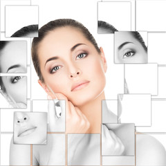 Fototapeta premium Collage portrait of a beautiful and healthy girl