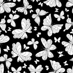 Seamless pattern of beautiful butterflies