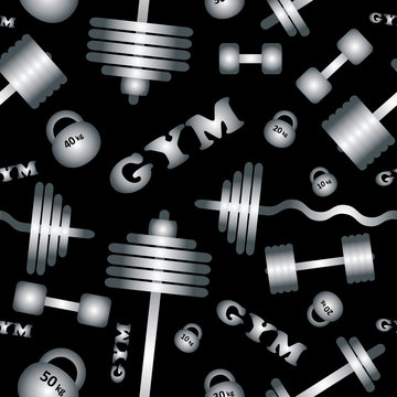 Gym. Seamless vector pattern.