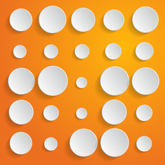 White circles on orange background - vector illustration
