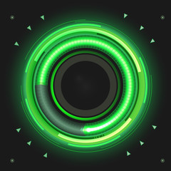 Green colored power indicator