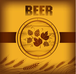 beer keg with hop for label, package
