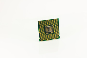 The computer the processor on a white background