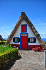 Fototapeta na wymiar Typical triangular house in Madeira