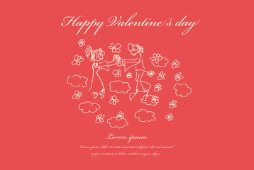 Valentines, wedding greeting card.