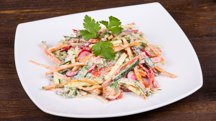 Vegetable salad in cream sauce
