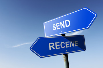 Send and Receive directions.  Opposite traffic sign.