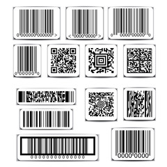 Barcode label set vector
