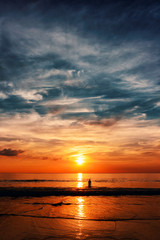 Epic sunset at the ocean