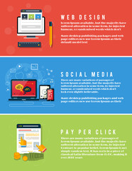 Icons for web design, seo, social media