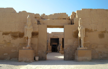 Ancient architecture of Karnak temple in Luxor, Egypt