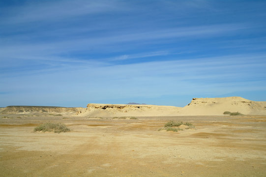 Stone Sandy Egyptian desert.