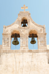 Bell tower of historic Preveli monastery, Crete, Greece