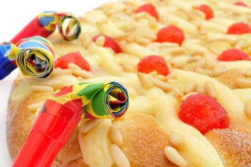 coca de Sant Joan, typical sweet flat cake from Catalonia, Spain