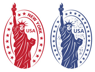 Stamp with Statue of Liberty © ihorzigor