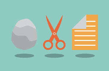 Rock scissors and paper. Solution concept.