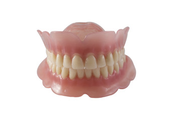 Dentures isolated on a white background.