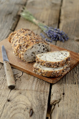 Slices of grain bread