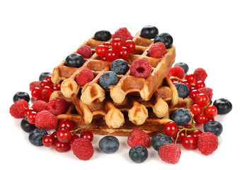 Liege waffles with berries