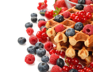 Liege waffles with berries