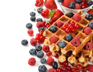 Liege waffles with berries
