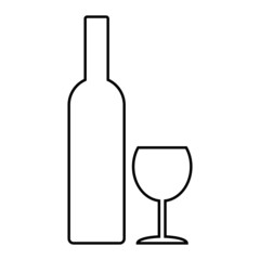 Bottle and glasse icon