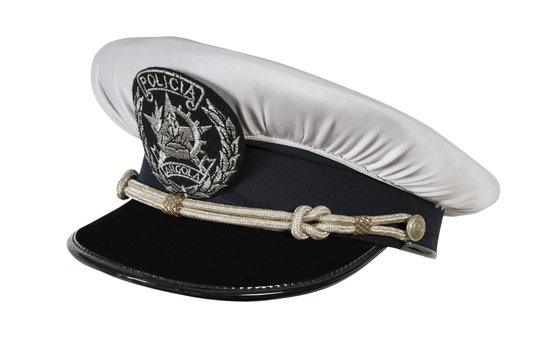 police hat, against a white background