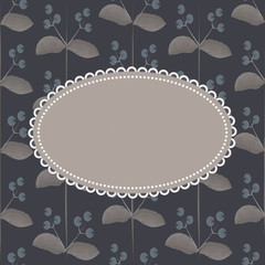 vintage frame on flower seamless pattern