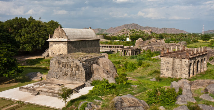 Buildings at Gingee Fort in India