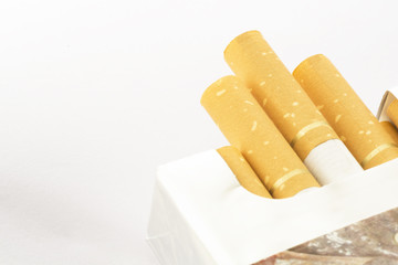 Cigarettes isolated on white background.