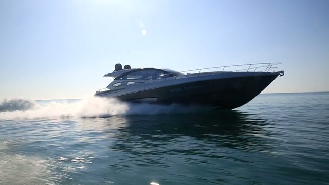 motor yacht in navigation