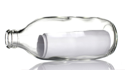 Blank paper roll in Bottle