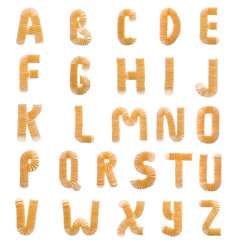 All letters composed of chips