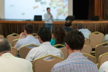 people sitting rear at the business meeting
