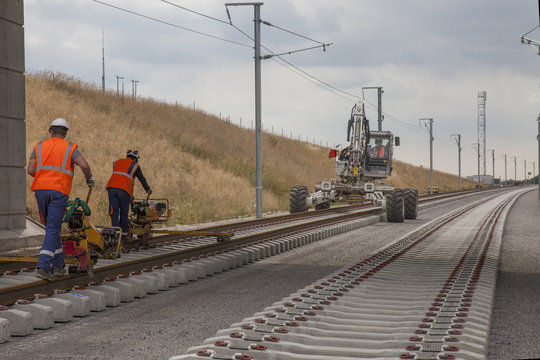 travaux de pose de rails