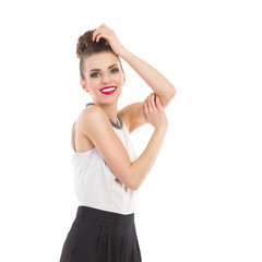 Smiling fashion model