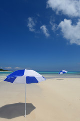 野甫島の美しい珊瑚の海と夏空