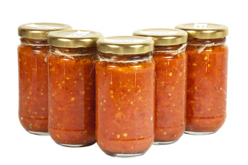Five Bottles of Chilli Preserve known as Mazavaroo