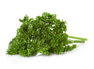 bunch of parsley isolated on white