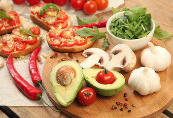cheese and vegetables