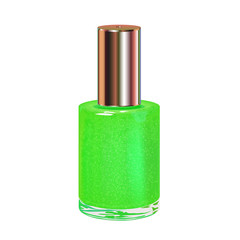 Nail polish with silver cap. Vector object.