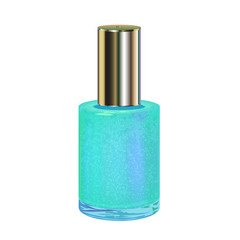 Nail polish with silver cap. Vector object.