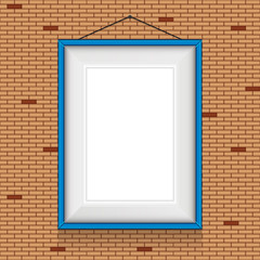 Vector frame for paintings or photographs on the brick wall