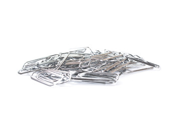 Group of paper clip isolated on white background