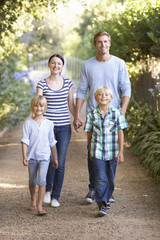 Family on country walk