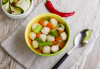 soup with meatballs