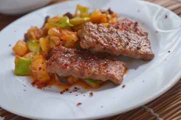 Adana kofte with vegetables