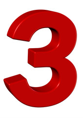 kırmızı renkli 3 sayısı