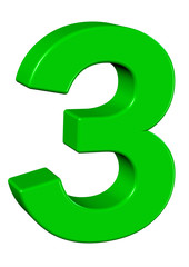 Fototapeta premium yeşil renkli 3 sayısı
