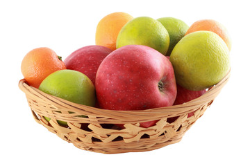coloured fruit in basket
